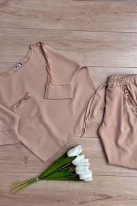 Compleu trendy doua piese bluza pantaloni