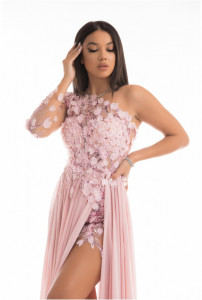 Rochie glamour lunga eleganta crepatura detalii fine