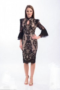 Rochie brodata neagra sofisticata