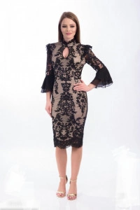 Rochie brodata neagra sofisticata