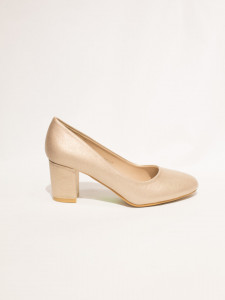 Pantofi toc gros varf rotund