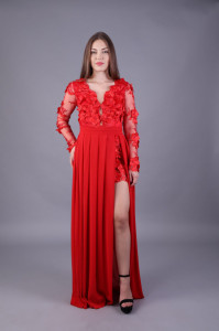 Rochie eleganta lunga maneci lungi