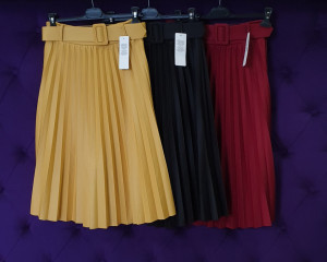 Fusta plisata casual eleganta elastica curea inclusa
