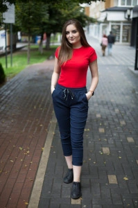Pantaloni Gloria bleumarin