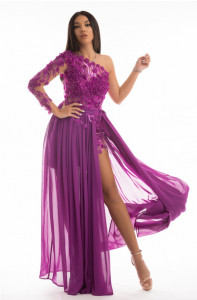 Rochie glamour lunga eleganta crepatura 