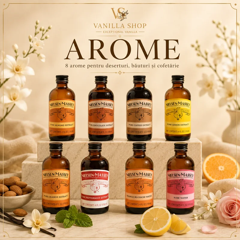 Arome Nielsen-Massey pentru deserturi, băuturi și cofetărie