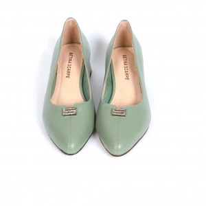 Pantofi dama Bettina Scarpe, piele naturala, verde - Img 4