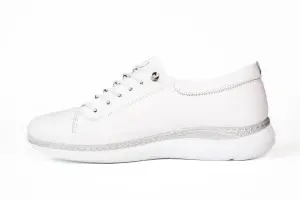 Pantofi dama, piele naturala, Johan Scarpe, alb -1040 - Img 2