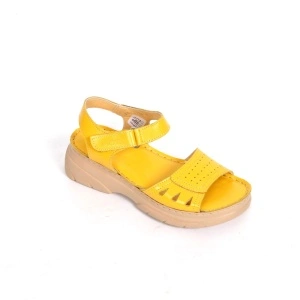 Sandale dama Nicolis, piele naturala, galben