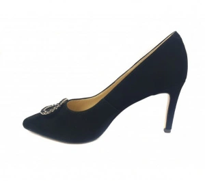 Pantofi dama Epica, piele naturala, negru velur - Img 2