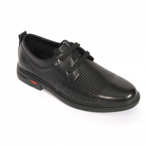Pantof casual barbati Berliner, piele naturala, negru 505