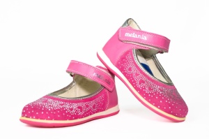 Pantofi copii, Melania, piele naturala, roz -0152