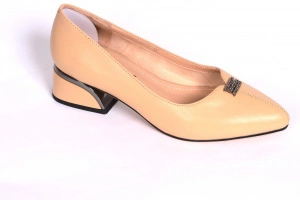 Pantofi dama Bettina Scarpe, piele naturala, bej - Img 2