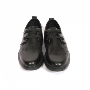 Pantof casual barbati Berliner, piele naturala, negru 505 - Img 2