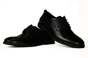 Pantofi barbati, piele naturala, Otter, negru -08A