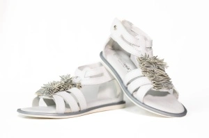 Pantofi copii, piele naturala, Melaina, alb- 6092