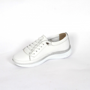 Pantofi sport dama Johan Scarpe, piele naturala,alb -1040 - Img 2