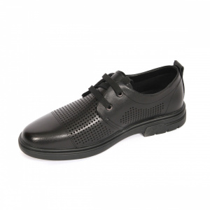 Pantof casual barbati Berliner, piele naturala, negru 505 - Img 3