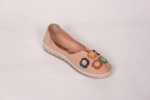 Balerini pentru femei, piele naturala, Green Foot 220 - roz - Img 2