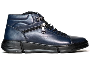 Ghete barbati piele naturala, Johan Scarpe-6602-blue