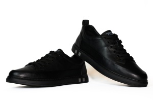 Pantofi piele barbati, Otter, negru- 19A