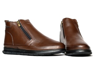 Ghete barbati piele naturala, Johan Scarpe-8265-maro - Img 2
