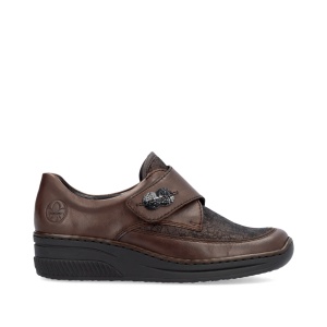 Pantofi dama piele naturala Rieker-487-maro