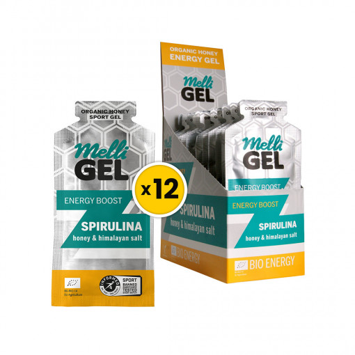 БИО Енергиен меден спортен гел MelliGEL Spirulina кутия (12бр)