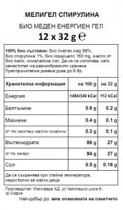 MelliGEL Spirulina label