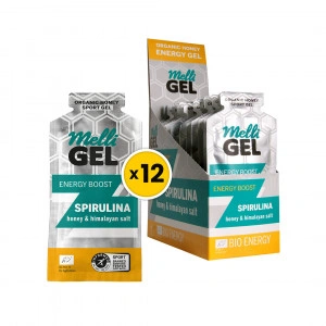 БИО Меден енергиен гел MelliGEL Spirulina кутия (12бр)