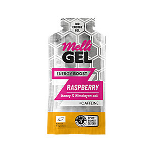 БИО Меден енергиен гел MelliGEL Raspberry + Caffeine кутия (12бр) - Img 2
