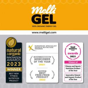 БИО Меден енергиен гел MelliGEL Raspberry + Caffeine кутия (12бр) - Img 4
