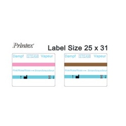 Etichete alba 25x31R – Dublu adeziv | Indicator STEAM | Rolă 750 etichete