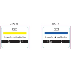 Etichete albe 25x31R – Dublu Adezive | Indicator EO (Oxid de Etilenă) | Rolă 750 etichete