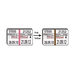 Etichete autoadezive sterilizare 37x19 mm – Indicator STEAM, EO și PLASMA | Dublu adeziv (transferabil)