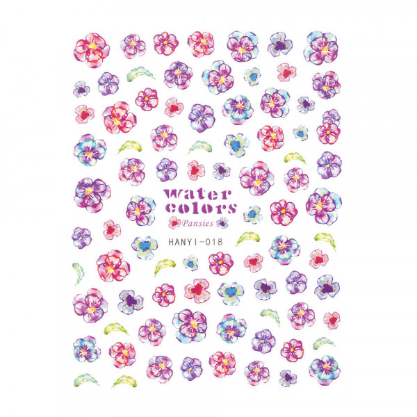 Abtibilduri unghii SensoPRO Milano Water Flowers, model HANYI 018