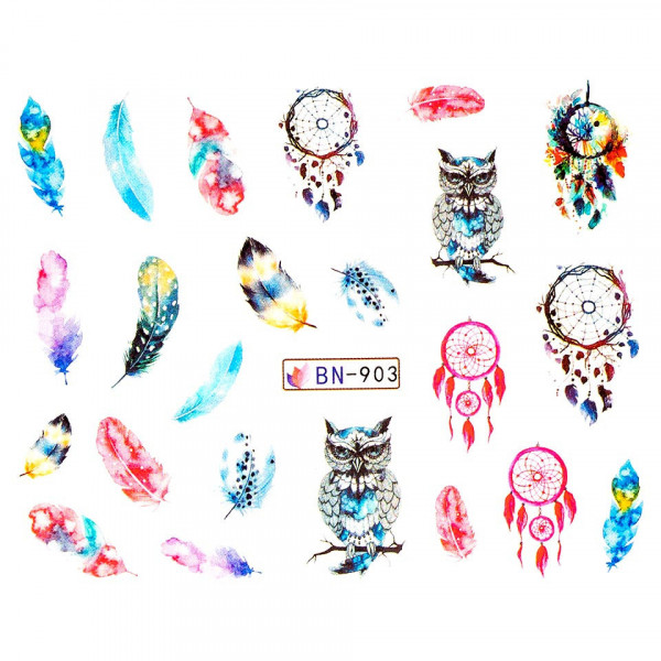 Tatuaj Unghii LUXORISE Dreamcatcher & Owl, BN-903