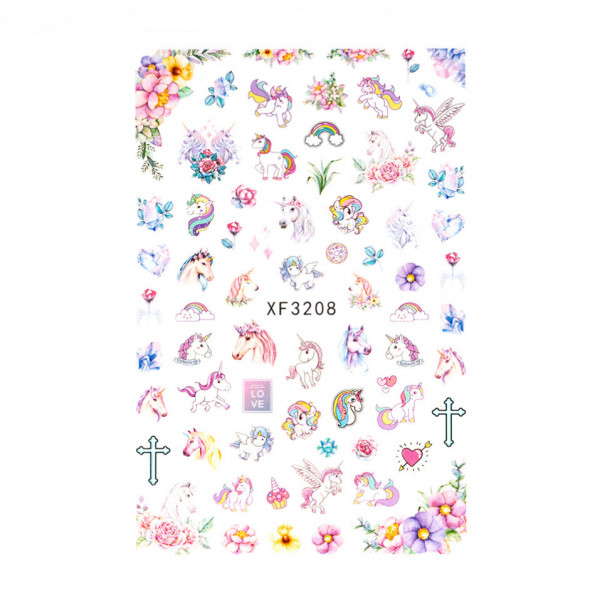 Abtibilduri unghii SensoPRO Unicorn Love XF3208