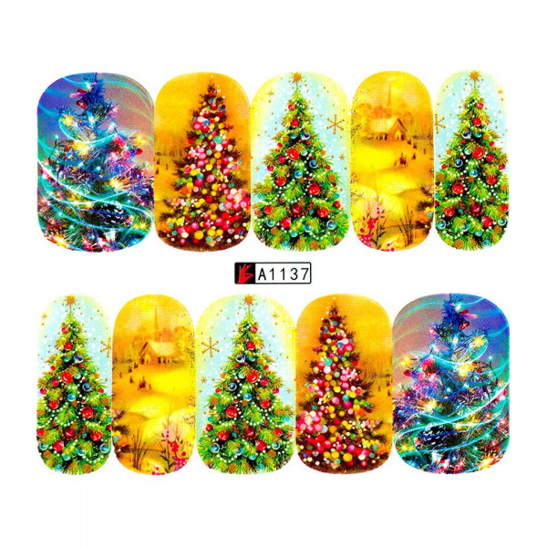 Tatuaj Unghii LUXORISE Christmas Tree Joy, A1137