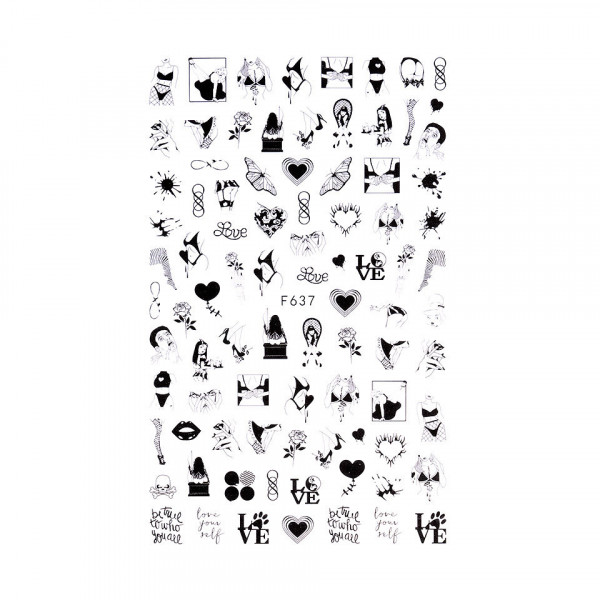 Abtibild Unghii SensoPRO Milano, Crazy Love Art F637
