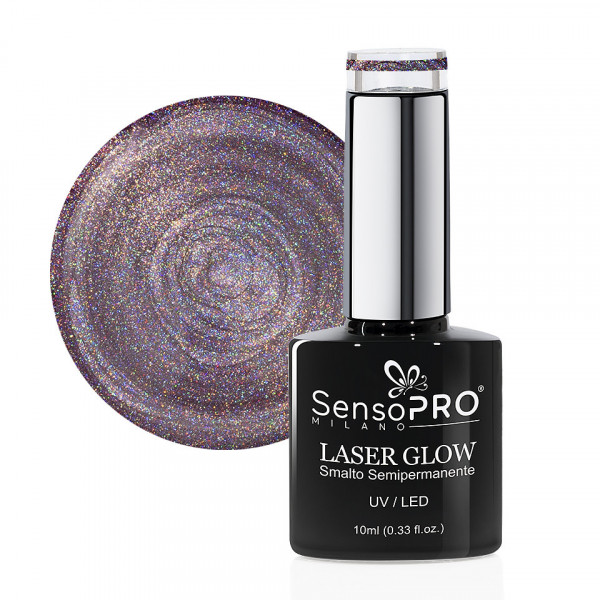 Oja Semipermanenta Holografica Laser Glow SensoPRO Milano 10ml, Eternal Satin #13