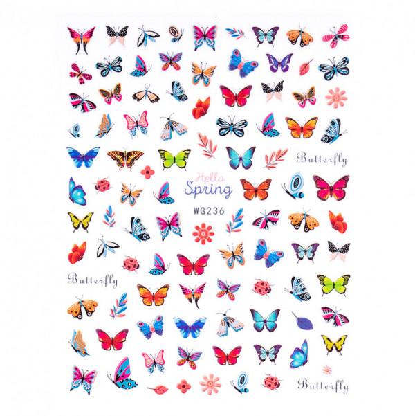Abtibilduri unghii SensoPRO Milano Butterfly Air, model WG236