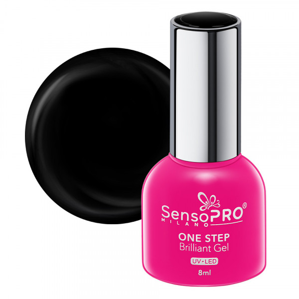 Oja Semipermanenta One Step Brilliant Gel SensoPRO Milano 8ml, Black Diamond #02