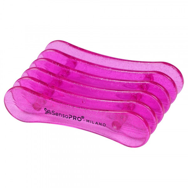 Suport pensule unghii 5 sloturi SensoPRO Milano, Roz Transparent
