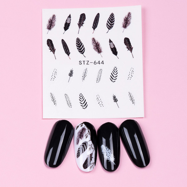 Tatuaj Unghii LUXORISE Simple Feather, STZ-644