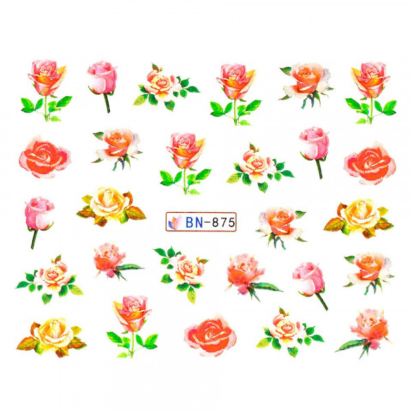 Tatuaj Unghii LUXORISE Flower Rose, BN-875