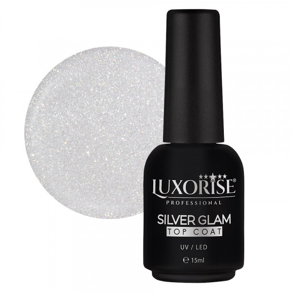 Silver Glam Top Coat LUXORISE, 15ml