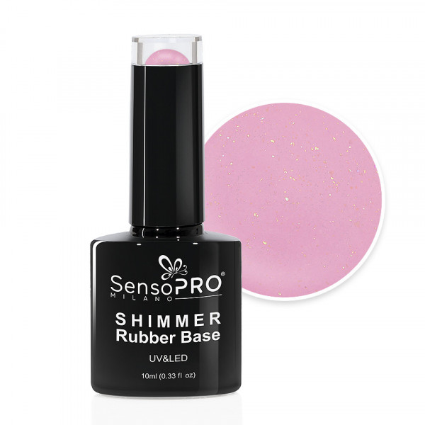Shimmer Rubber Base SensoPRO Milano - #21 Glimmer Pink, 10ml