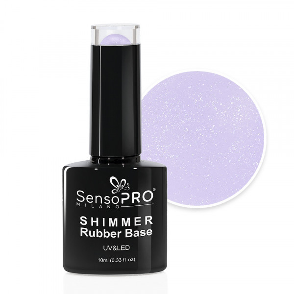 Shimmer Rubber Base SensoPRO Milano - #54 Silver Euphoria, 10ml