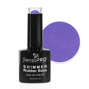 Shimmer Rubber Base SensoPRO Milano - #08 Lavender Shimmer White, 10ml